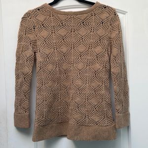 J. Crew camel colored open weave sweater sz S